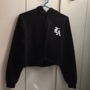Cropped Black LA Forever 21 Hoodie